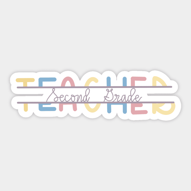 Second Grade Teacher Sticker by trippyzipp